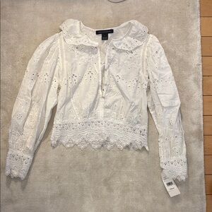 FRENCH CONNECTION. New with tags White Eyelet Lace Women's Top